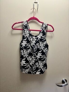 Madewell Dark Navy & White Floral Tank Top